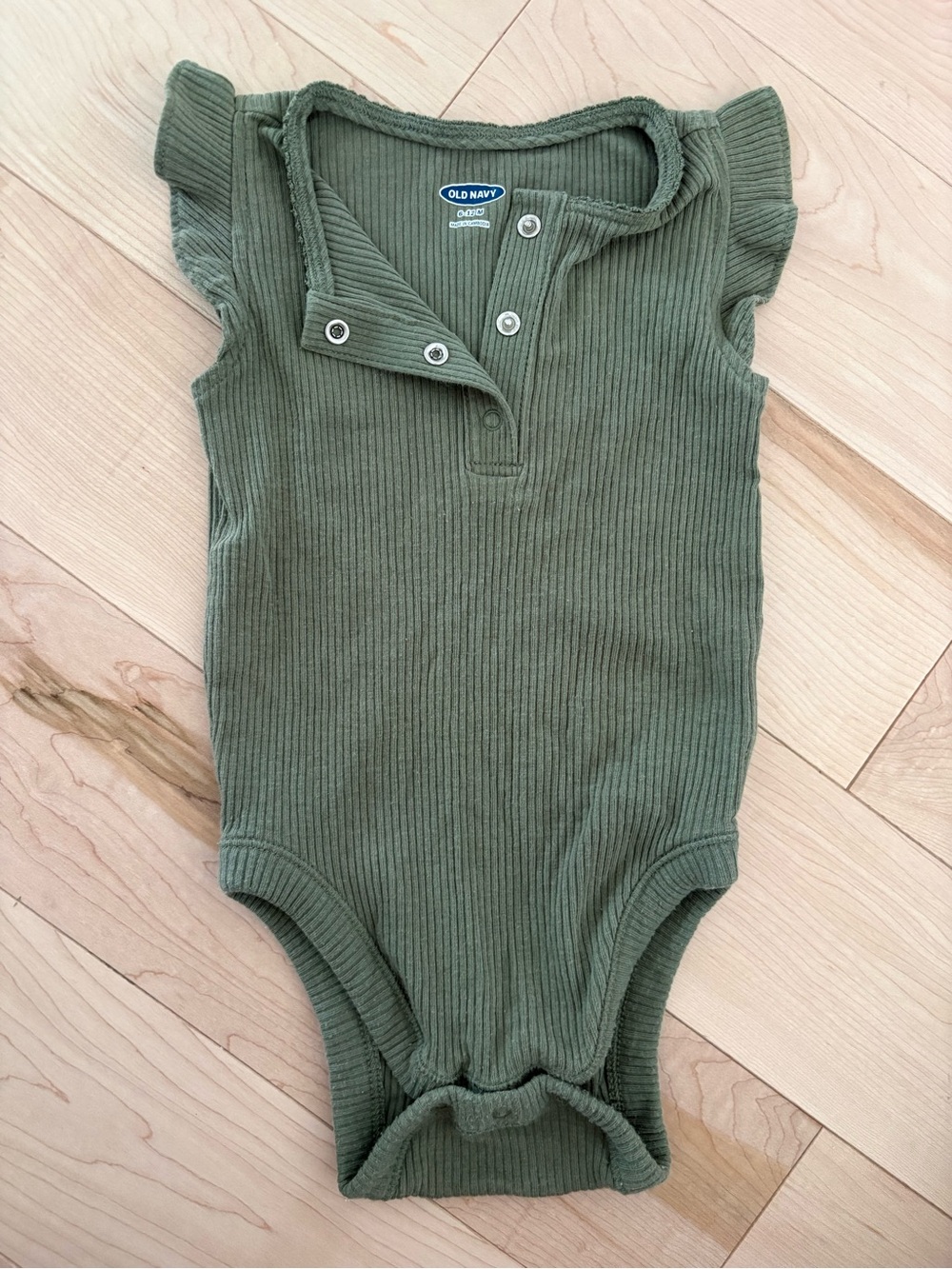 Old Navy Olive Green Ribbed Baby One-Piece